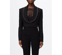 ELISABETTA FRANCHI Cropped Crêpe Blazer with Shawl Collar - Size: 42 - female