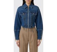 ELISABETTA FRANCHI Denim Bustier Jacket with Laces - Size: 44 - female