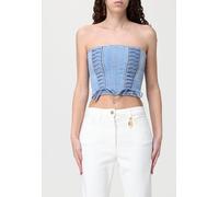 ELISABETTA FRANCHI Denim Corset Top - Size: 44 - female