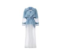 Elisabetta Franchi denim organza trench coat - White 40