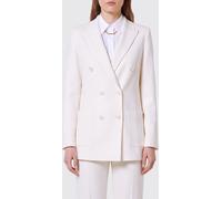 ELISABETTA FRANCHI Double-Breasted Cropped Viscose Blend Blazer with Peak Lapels - Size: 44 - female