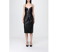 ELISABETTA FRANCHI Faux Leather Midi Dress - Size: 48 - female