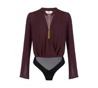 Elisabetta Franchi Georgette jewel-detail bodysuit - Red 46