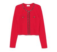 Elisabetta Franchi herringbone-stitch cardigan - Red 40