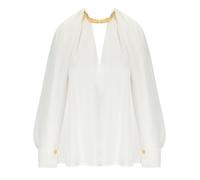 ELISABETTA FRANCHI IVORY JEWEL BLOUSE 40