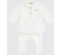 ELISABETTA FRANCHI LA MIA BAMBINA Girl's Peter Pan Collar Cotton Footed Jumpsuit - Size: 1M - unisex