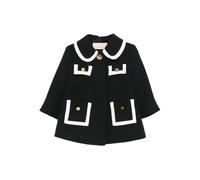 Elisabetta Franchi La Mia Bambina Peter-Pan-collar button coat - Black 9 mth-12 mth-24 mth
