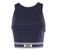 Elisabetta Franchi logo-band sleeveless top - Blue 44