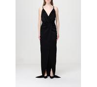 ELISABETTA FRANCHI Long Satin Dress with Sequins - Size: 46 - female