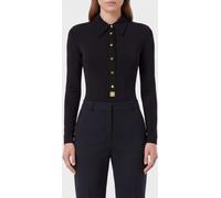 ELISABETTA FRANCHI Long-Sleeved Stretch-Viscose Corset Top - Size: 44 - female