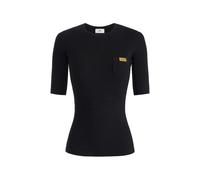 Elisabetta Franchi micro-braided ribbed knit top - Black 38-40-42-44-46-48