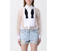 ELISABETTA FRANCHI Organza and Distressed Denim Jumpsuit - Size: 38 - female