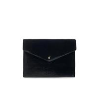 Elisabetta Franchi over-the-shoulder bag made from velvet with a crocodile print texture - Black OS