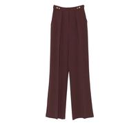 Elisabetta Franchi pleated button-detailing straight trousers - Red 38-42-44-46