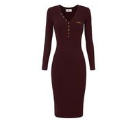 Elisabetta Franchi ribbed chest-pocket midi dress - Red 44