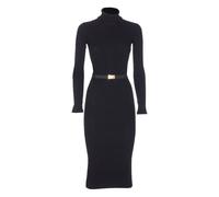 Elisabetta Franchi ribbed high-neck belted midi dress - Black 40-44