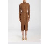 ELISABETTA FRANCHI Ribbed Knit Midi Dress with Buttons - Size: 44 - female