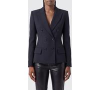 ELISABETTA FRANCHI Slim Fit Cropped Double-Breasted Crêpe Blazer - Size: 42 - female