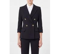 ELISABETTA FRANCHI Slim Fit Double-Breasted Crêpe Blazer with Peak Lapels - Size: 38 - female