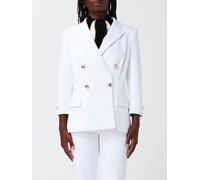 ELISABETTA FRANCHI Slim Fit Double-Breasted Crêpe Blazer with Peak Lapels - Size: 42 - female