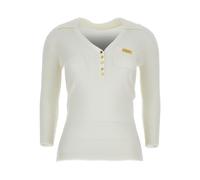 Elisabetta Franchi V-neck ribbed sweater - White 38-40-42-44-46-48