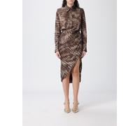 ELISABETTA FRANCHI Viscose Chemisier Dress with Python Pattern - Size: 48 - female