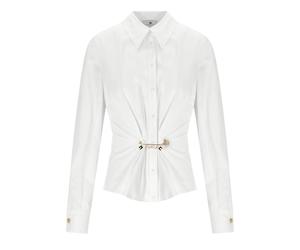 ELISABETTA FRANCHI WHITE SHIRT WITH BROOCH 44