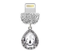 ELISE & FONDA CP449 USB Charging Port Crystal Anti Dust Plug Little Water Drop Phone Charm for iPhone 1211 XS MAXXRX8 Plus76S8SE iPad iPod (White), 1.9 cm (L) x 0.5 cm (D) x 2.2 cm (H),