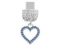 ELISE & FONDA TP1052 Type-C Charging Port Crystal Anti Dust Plug Little Crystal Love Heart Cell Phone Charm for iPhone 15/16/Samsung/OnePlus/Xiaomi/oppo Android Phones (Blue)
