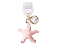 ELISE & FONDA TP573 Type-C Charging Port Anti Dust Plug Little Sea Star Cell Phone Charm for iPhone 15/16/Samsung/OnePlus/Xiaomi/oppo Android Phones (Pink)