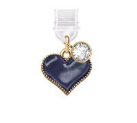 ELISE & FONDA TP670 Type-C Charging Port Anti Dust Plug Little Love Heart Cell Phone Charm for iPhone 15/16/Samsung/OnePlus/Xiaomi/oppo Android Phones (Black)