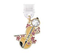 ELISE & FONDA TP696 Type-C Charging Port Anti Dust Plug Little Violin Cell Phone Charm for iPhone 15/16/Samsung/OnePlus/Xiaomi/oppo Android Phones (Yellow)