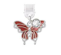 ELISE & FONDA TP703 Type-C Charging Port Anti Dust Plug Little Butterfly Cell Phone Charm for iPhone 15/16/Samsung/OnePlus/Xiaomi/oppo Android Phones (Red)