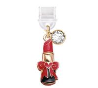ELISE & FONDA TP724 Type-C Charging Port Anti Dust Plug Little 3D Lipstick with Bow Heart Cell Phone Charm for iPhone 15/16/Samsung/OnePlus/Xiaomi/oppo Android Phones (Red)