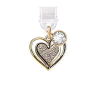ELISE & FONDA TP776 Type-C Charging Port Anti Dust Plug Little 3D Crystal Love Heart Cell Phone Charm for iPhone 15/16/Samsung/OnePlus/Xiaomi/oppo Android Phones (Gold)