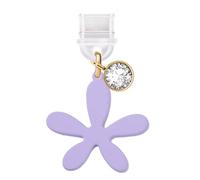 ELISE & FONDA TP782 Type-C Charging Port Anti Dust Plug Little Spray Painting Lily Flower Cell Phone Charm for iPhone 15/16/Samsung/OnePlus/Xiaomi/oppo Android Phones (Purple)