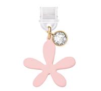 ELISE & FONDA TP783 Type-C Charging Port Anti Dust Plug Little Spray Painting Lily Flower Cell Phone Charm for iPhone 15/16/Samsung/OnePlus/Xiaomi/oppo Android Phones (Pink)