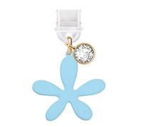 ELISE & FONDA TP784 Type-C Charging Port Anti Dust Plug Little Spray Painting Lily Flower Cell Phone Charm for iPhone 15/16/Samsung/OnePlus/Xiaomi/oppo Android Phones (Blue)