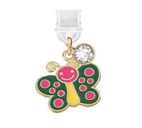 ELISE & FONDA TP792 Type-C Charging Port Anti Dust Plug Little Butterfly Cell Phone Charm for iPhone 15/16/Samsung/OnePlus/Xiaomi/oppo Android Phones (Rainbow)