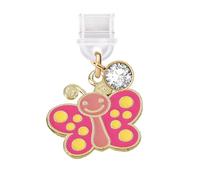 ELISE & FONDA TP793 Type-C Charging Port Anti Dust Plug Little Butterfly Cell Phone Charm for iPhone 15/16/Samsung/OnePlus/Xiaomi/oppo Android Phones (Rainbow)