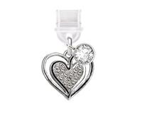 ELISE & FONDA TP807 Type-C Charging Port Anti Dust Plug Little 3D Crystal Love Heart Cell Phone Charm for iPhone 15/16/Samsung/OnePlus/Xiaomi/oppo Android Phones (Silver)