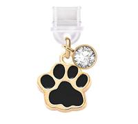 ELISE & FONDA TP809 Type-C USB Charging Port Anti Dust Plug Tiny Cat Paw Cell Phone Charm for iPhone 15/16 /Samsung/OnePlus/Xiaomi/oppo Android Phones (Black)