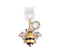 ELISE & FONDA TP835 Type-C Charging Port Anti Dust Plug Little 3D Honey Bee Cell Phone Charm for iPhone 15/16/Samsung/OnePlus/Xiaomi/oppo Android Phones (Yellow)