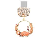 ELISE & FONDA TP900 Type-C Charging Port Crystal Anti Dust Plug Little Thanksgiving Garland with Maple Leaf Wine and Turkey Cell Phone Charm for iPhone 15 /16/Samsung /OnePlus/Xiaomi/oppo Android
