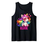 Elise Personalized Name Colorful Unicorn Women Girls Tank Top