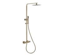 Eliseo Ricci Cube Plus Thermostatic Rain Shower With Diverter - Brushed Brass (15677)