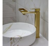 Eliseo Ricci Vesu Tall Basin Mixer - Brushed Brass