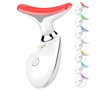 ELISHINE 7 Color Face and Neck Massager Light Therapy, Red Light Based Facial Massager for Skin Care, Firming, Smoothing (White)