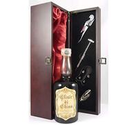 Elisir di China 1970's (1/2 bottle) in a silk lined wooden box with four wine accessories, 1 x 375ml