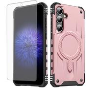 ELISORLI Phone Case For Samsung Galaxy A54 5G/A74/A93 Magsafe Tempered Glass Screen Protector Cell Cover Rugged Shockproof Heavy Duty Magnetic Protective A545G A 54 54A 4G G5 SM A546U Women Rose gold